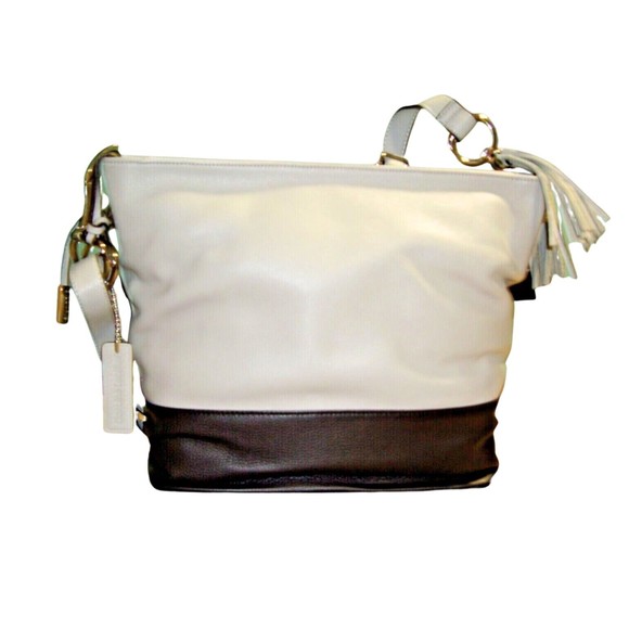 Kate & Mallory Handbags - Wilsons Leather Kate & Mallory Leather Shopper Tote Handbag Gray Black NWT RARE